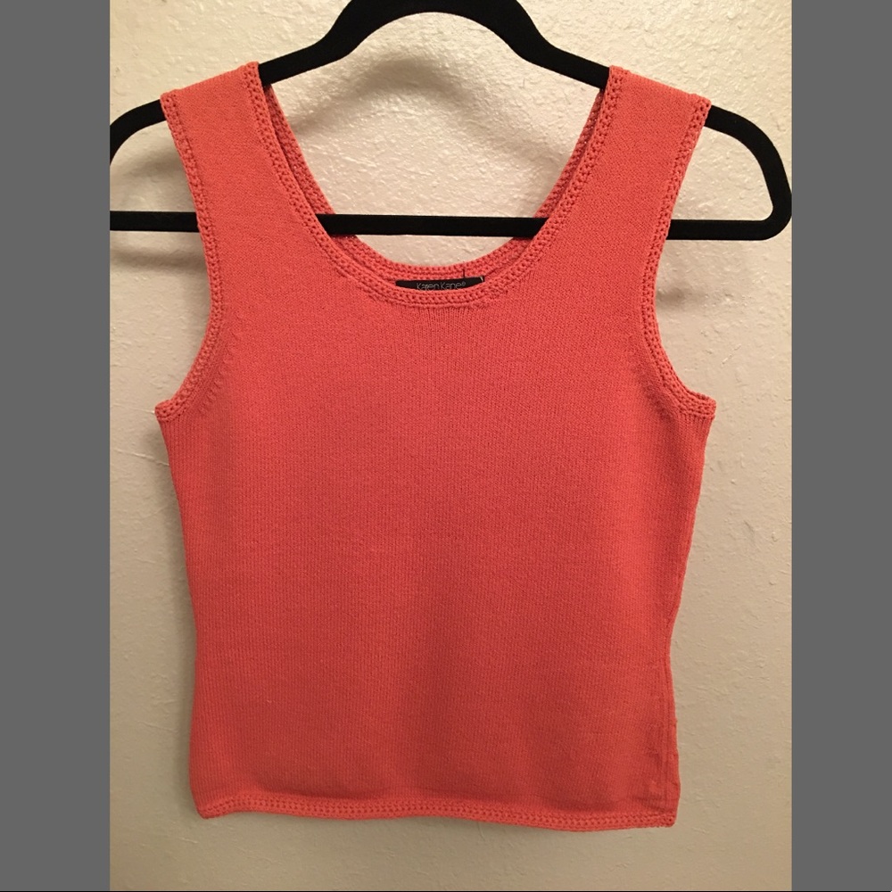 Orange Sleeveless Blouse